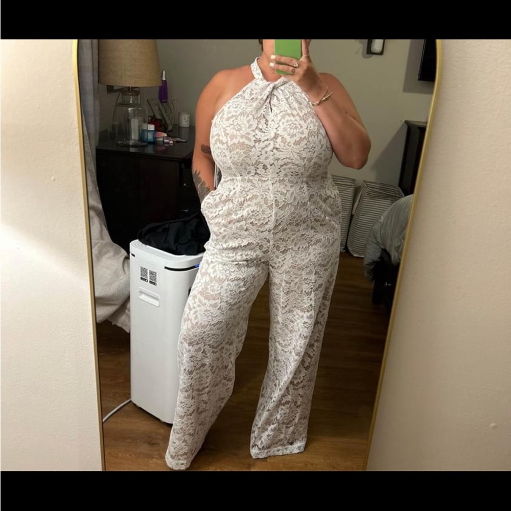 white lace jumpsuit
